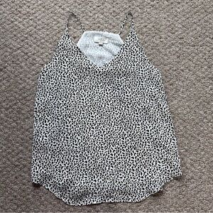LOFT Black and White Animal Print Cami